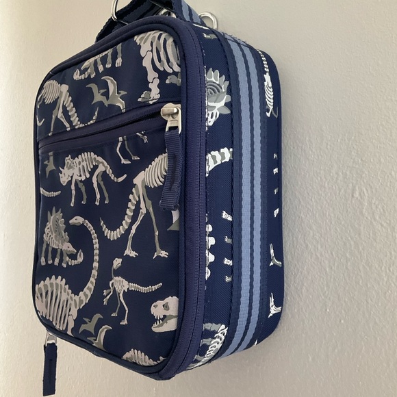Pottery Barn Kids Navy Dinosaur Skeleton Lunch Box Tote - Picture 4 of 14